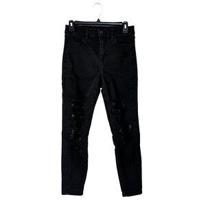 American Eagle Curvy Hi-Rise Jegging Jeans Size 4 Short Black Next Level Stretch